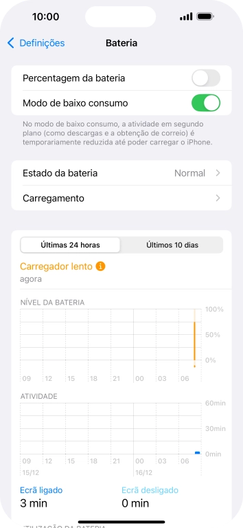 Para voltar ao ecrã inicial, deslize o dedo de baixo para cima a partir da base do ecrã.