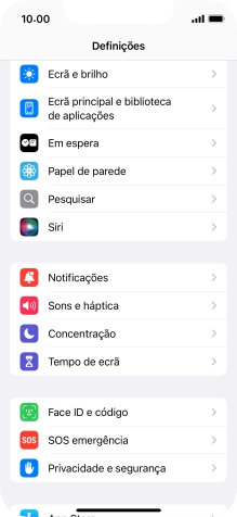 Prima Face ID e código.