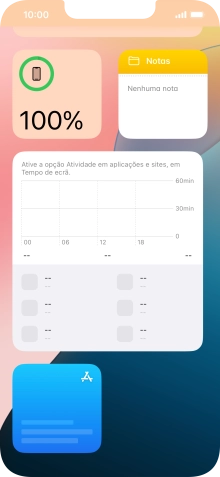 Mantenha premido o widget pretendido até aparecer um menu no ecrã.