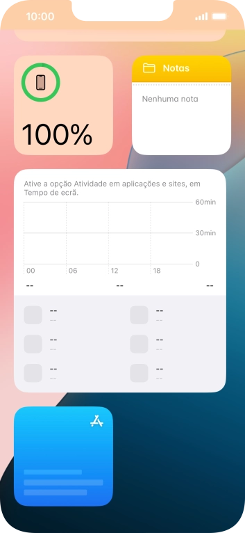 Mantenha premido o widget pretendido até aparecer um menu no ecrã.