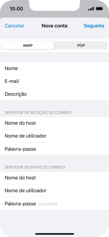 Prima Palavra-passe e introduza a password da sua conta de e-mail na Vodafone.