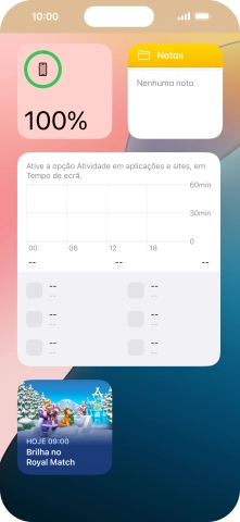 Mantenha premido o widget pretendido até aparecer um menu no ecrã.