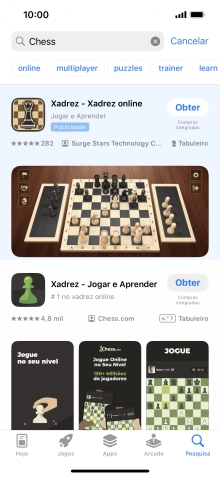 Prima a app pretendida.