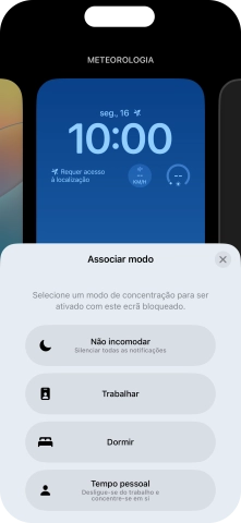Prima o modo de concentração pretendido.