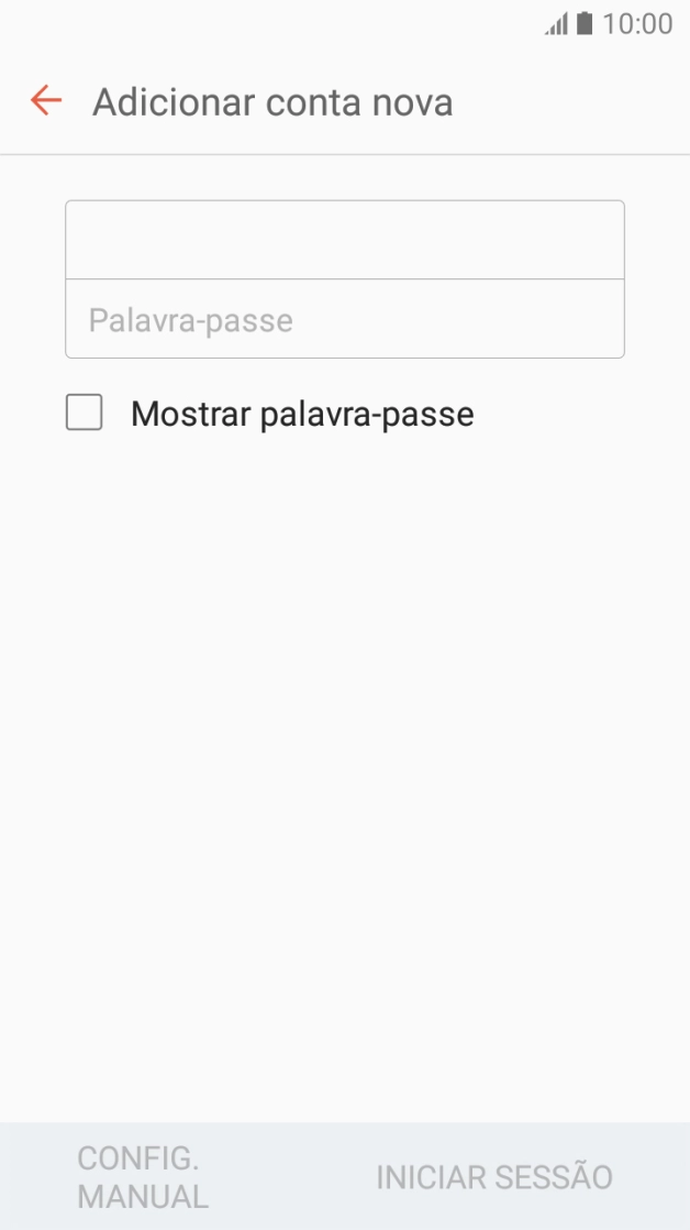 Prima o campo de escrita e introduza a password da sua conta de e-mail.