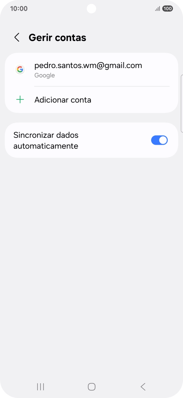Prima Adicionar conta.