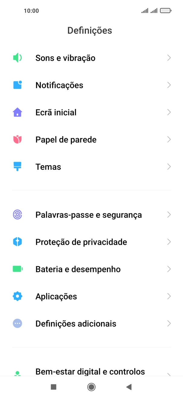 Prima Palavras-passe e segurança.