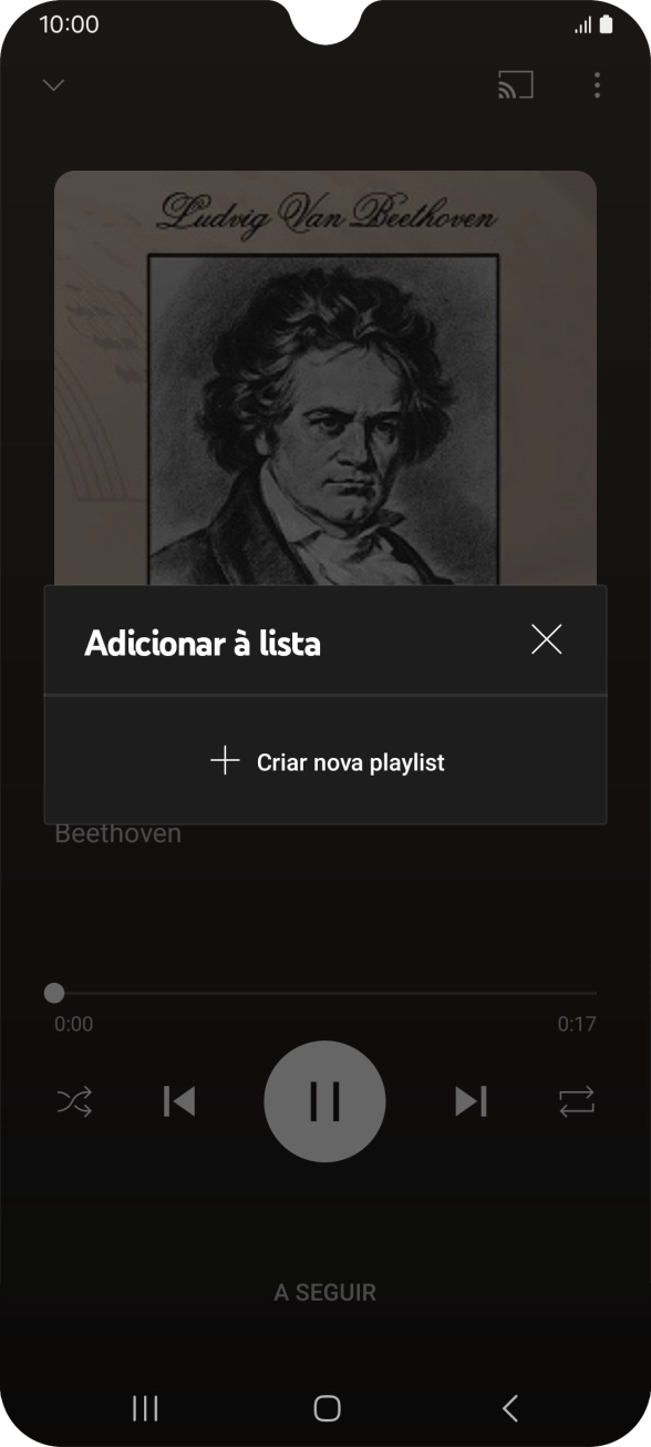 Prima Criar nova playlist.