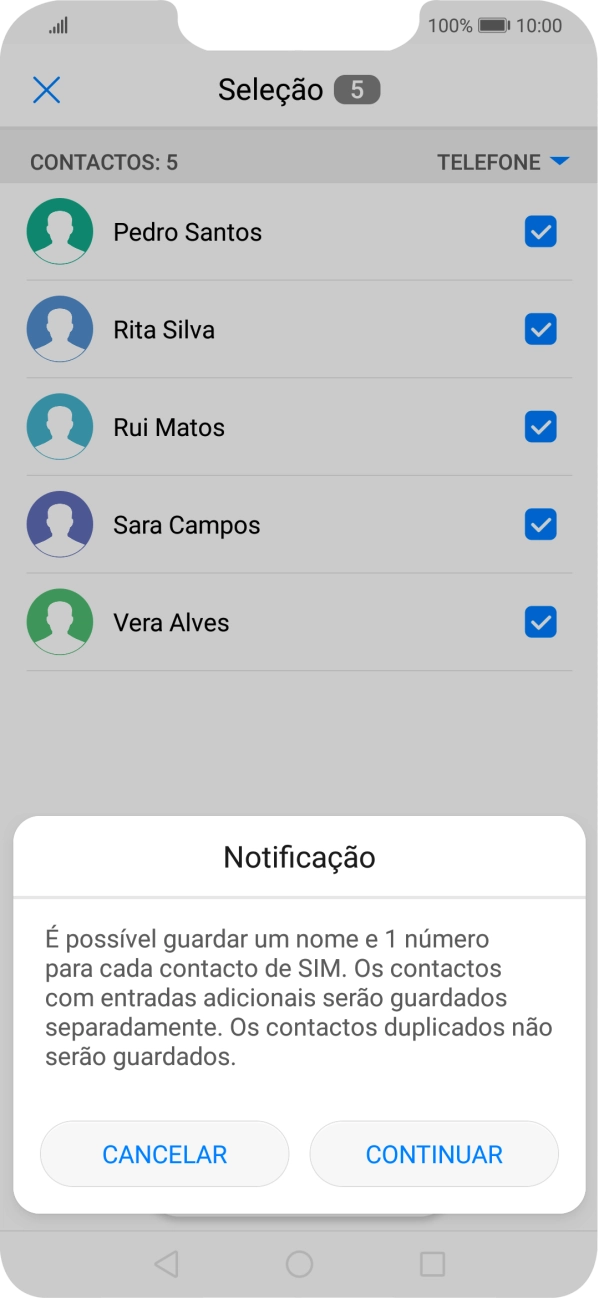 Prima CONTINUAR.