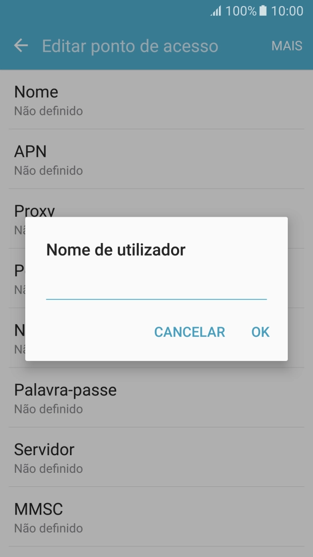 Introduza vodafone e prima OK.