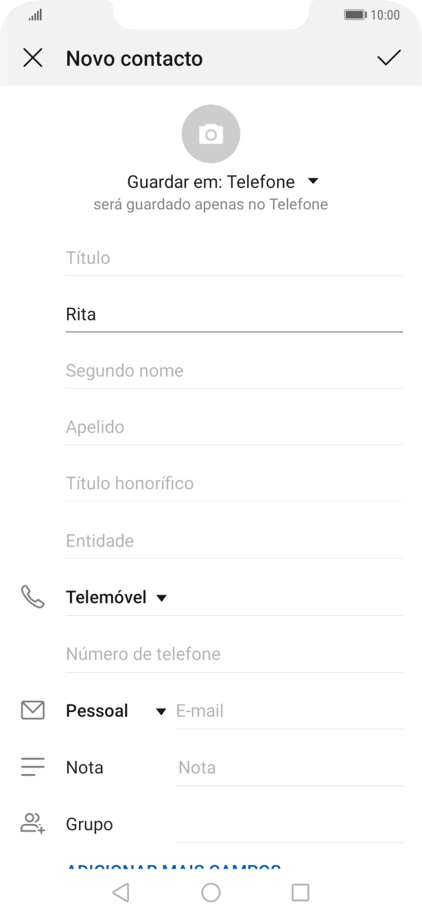 Prima Apelido, e introduza o apelido pretendido.