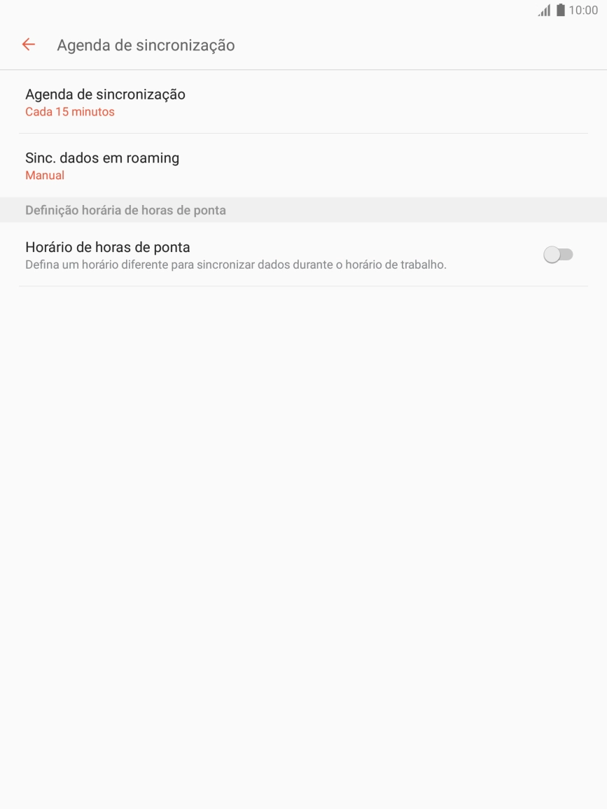 Prima Agenda de sincronização.