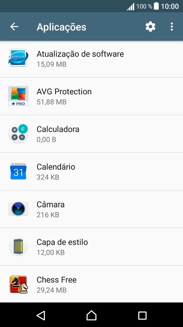 Prima a app pretendida.
