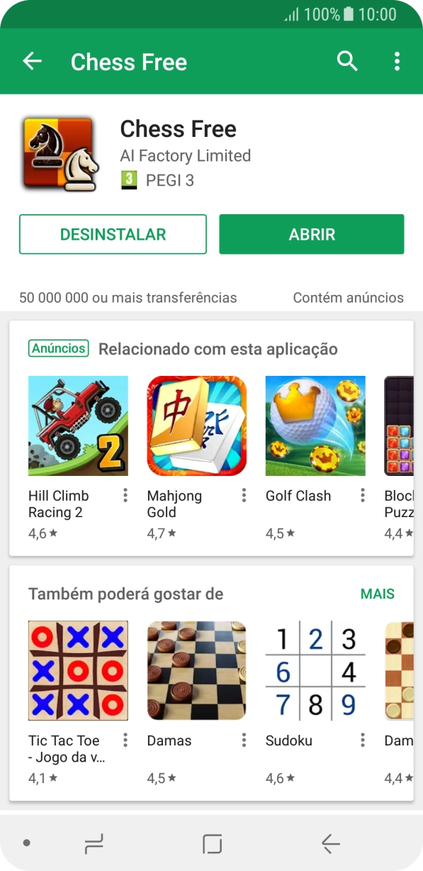 Prima a tecla de início para terminar e voltar ao ecrã inicial.