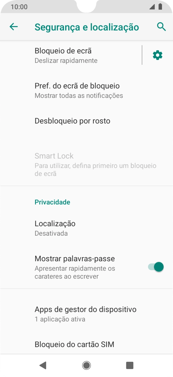 Prima Bloqueio do cartão SIM.