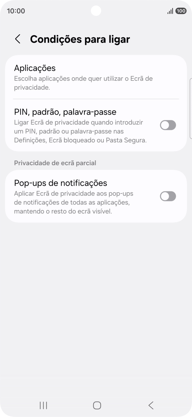 Prima Aplicações e siga as indicações no ecrã para escolher as apps pretendidas.