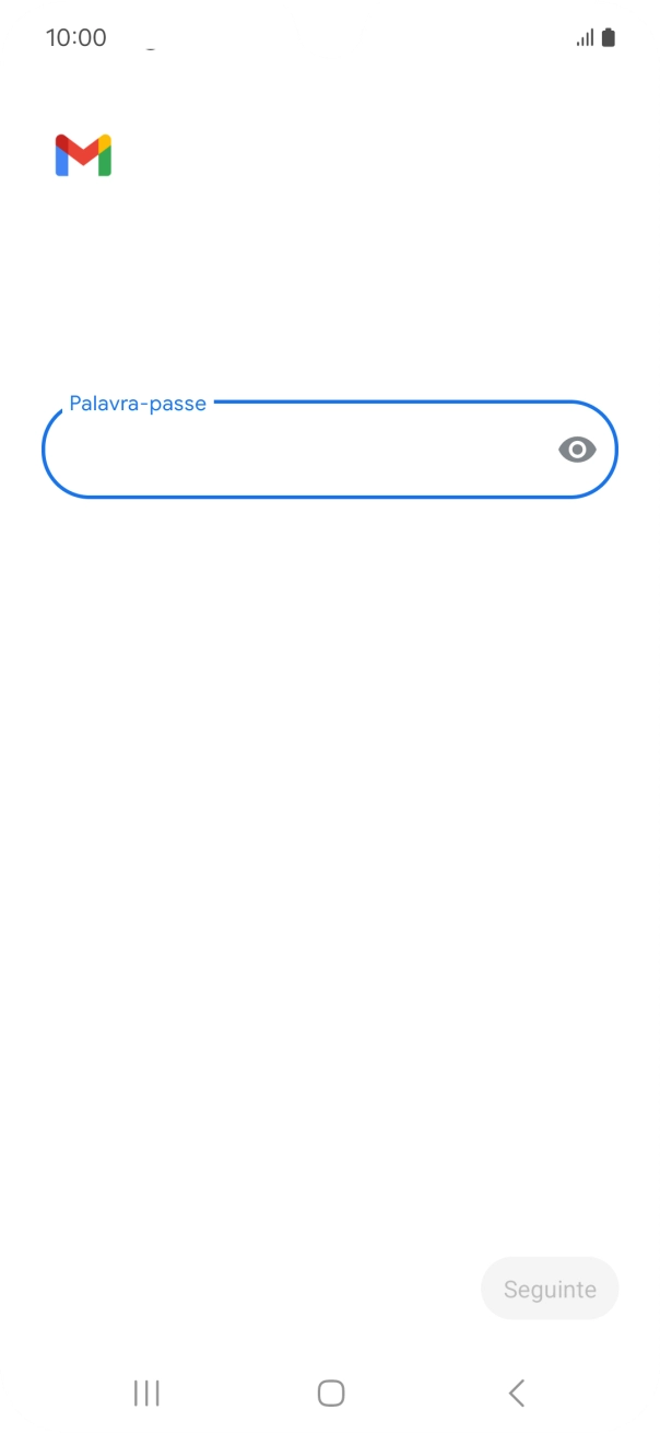 Prima Palavra-passe e introduza a password da sua conta de e-mail na Vodafone.