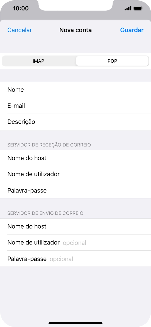 Prima Nome de utilizador e introduza o nome de utilizador da sua conta de e-mail.