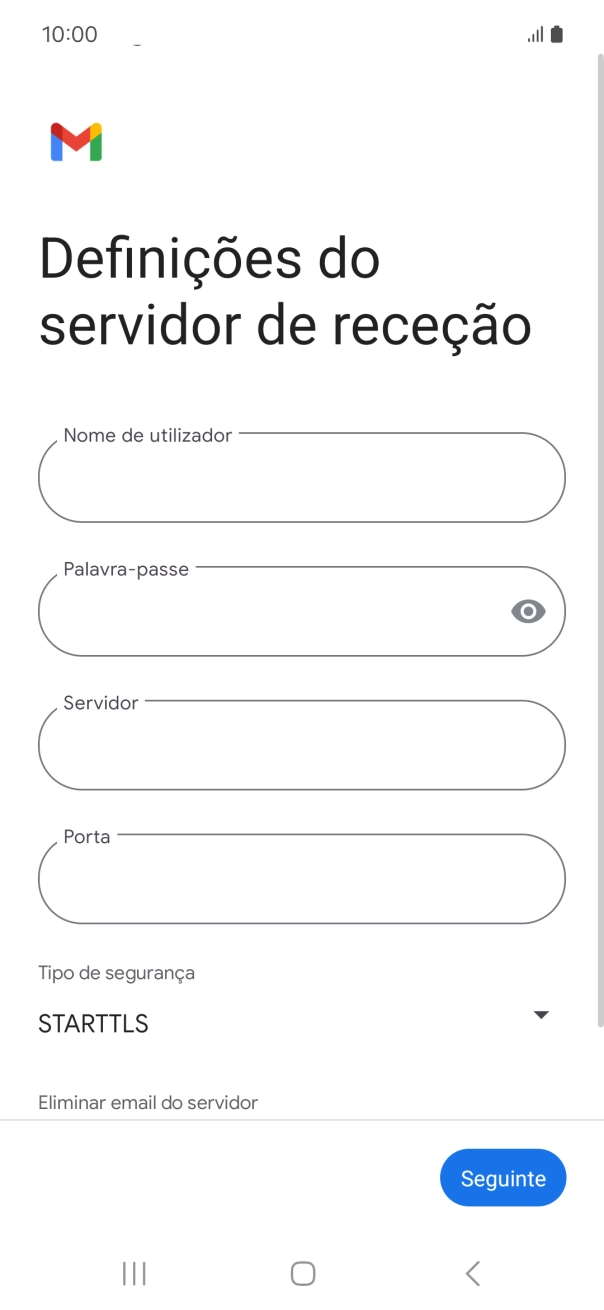 Prima Nome de utilizador e introduza o nome de utilizador da sua conta de e-mail na Vodafone.