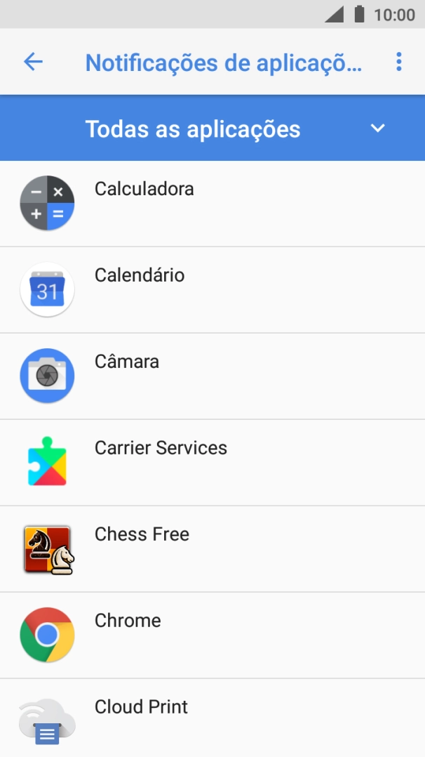 Prima a app pretendida.
