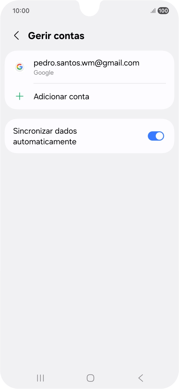 Prima Adicionar conta.