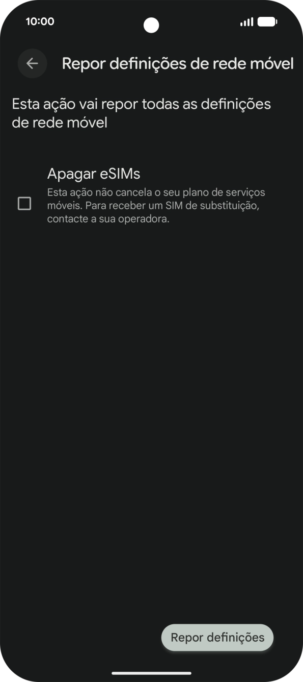 Prima Repor definições.