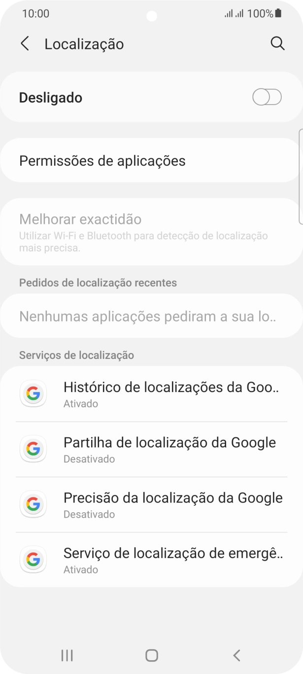 Prima o indicador para ativar ou desativar a função.