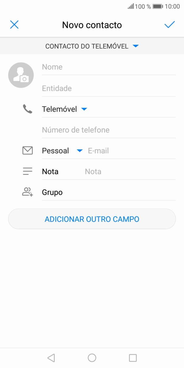 Prima a lista suspensa da lista de contactos.