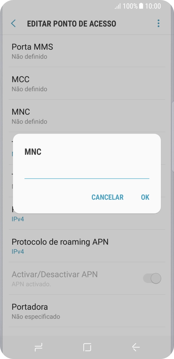 Introduza 01 e prima OK.