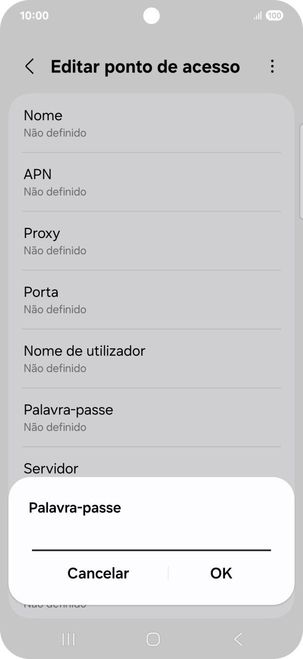 Introduza vodafone e prima OK.