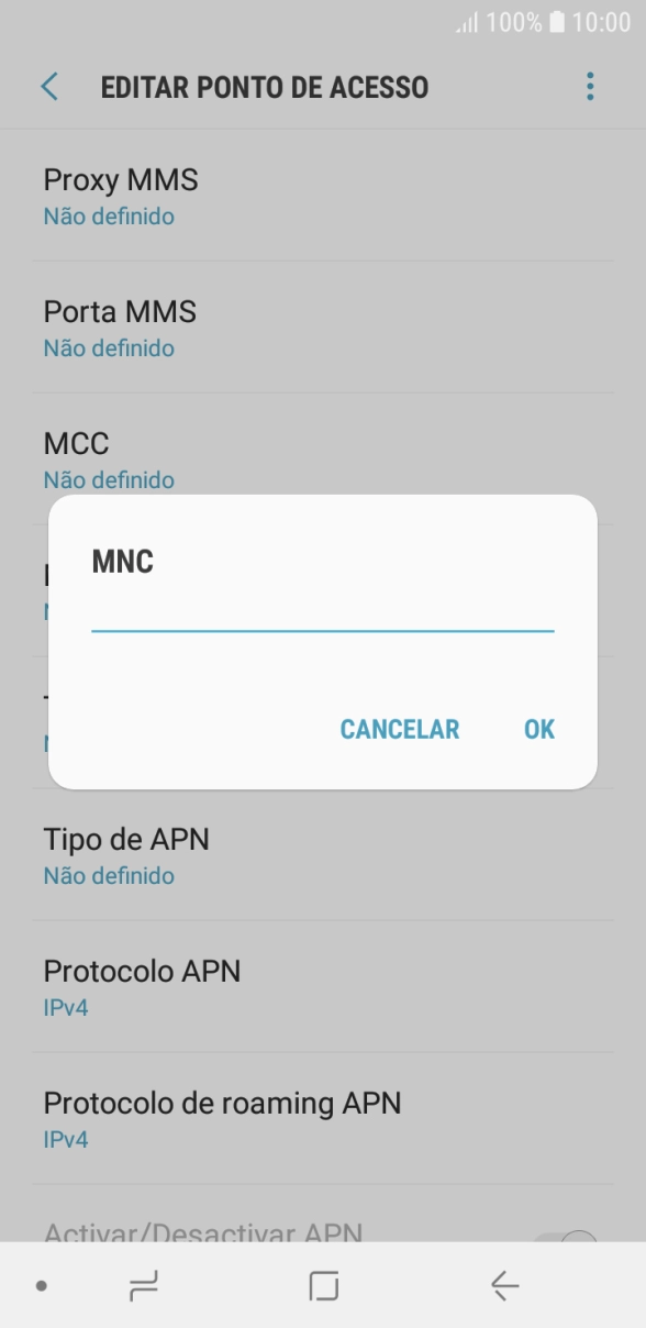 Introduza 01 e prima OK.