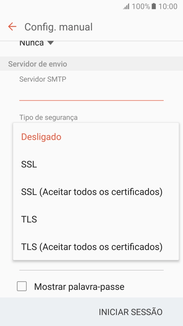 Prima Desligado para desativar a função.