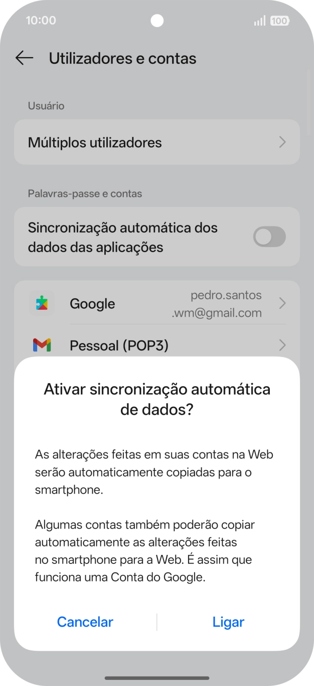 Se ativar a função, prima Ligar.