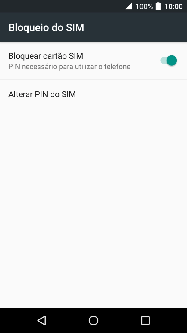 Prima Bloquear cartão SIM para ativar ou desativar a função.
