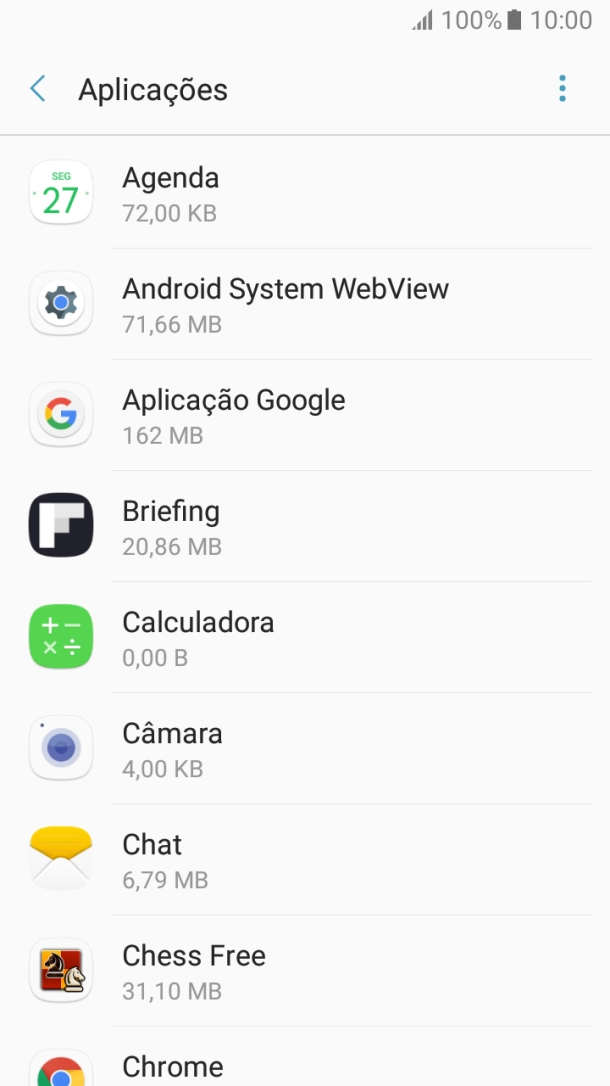 Prima a app pretendida.