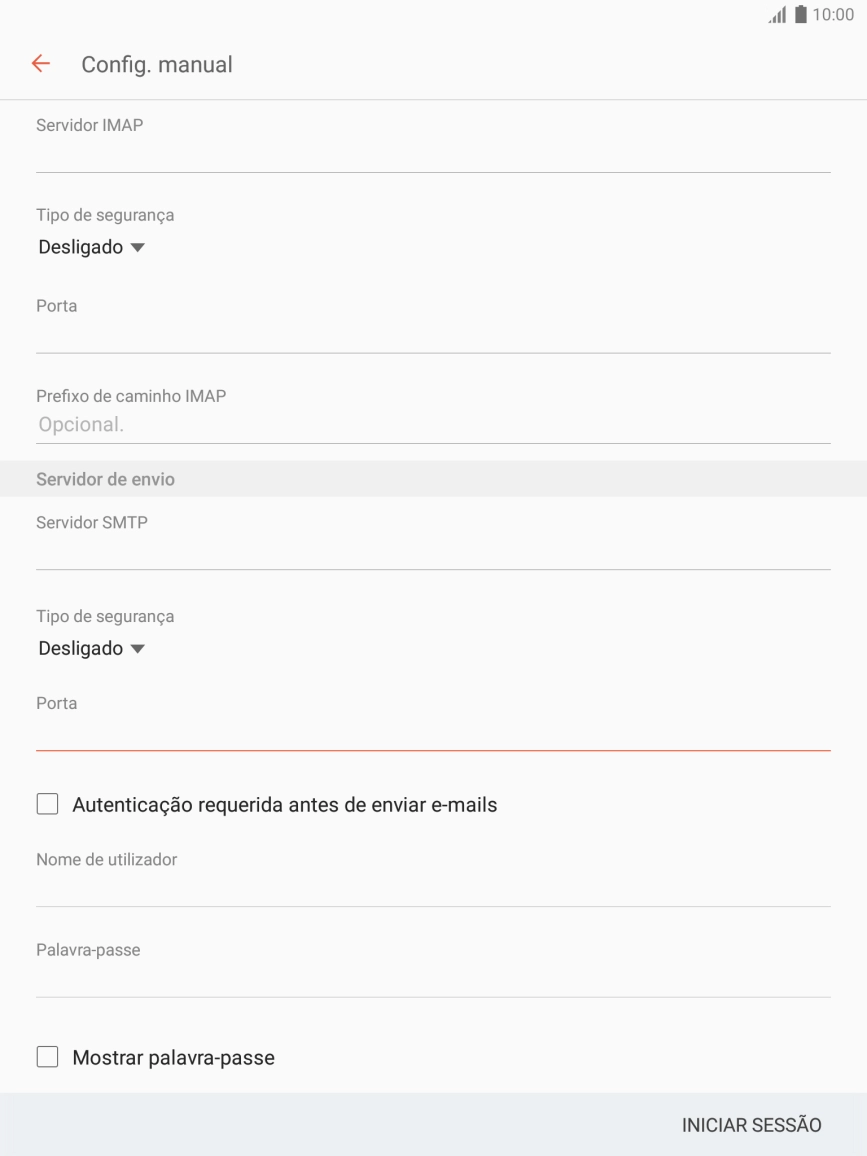 Prima Autenticação requerida antes de enviar e-mails para ativar a função.
