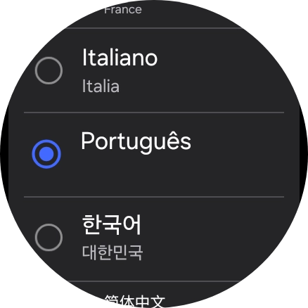 Prima o idioma pretendido.