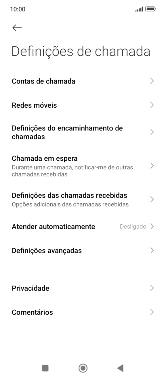 Prima Definições do encaminhamento de chamadas.