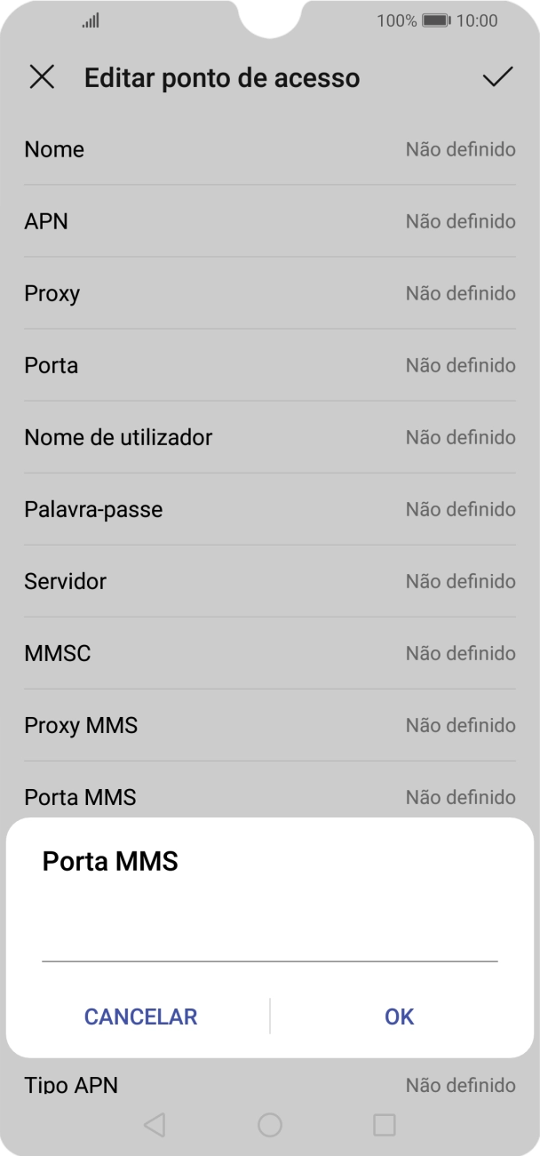 Introduza 80 e prima OK.