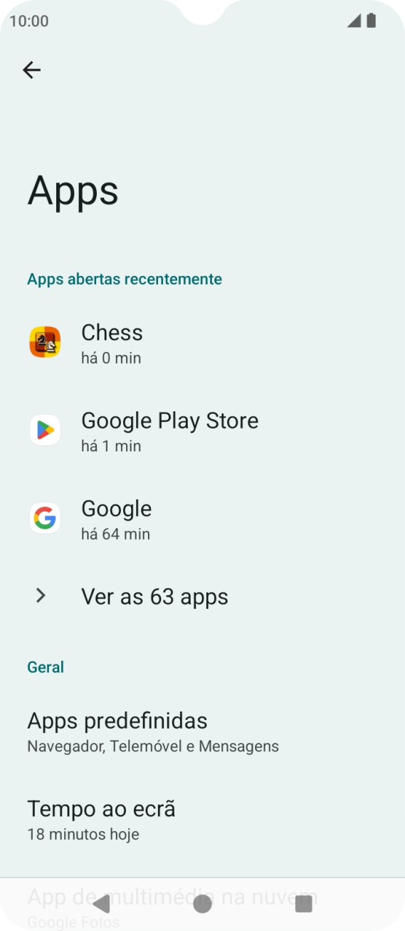 Prima Ver as apps.