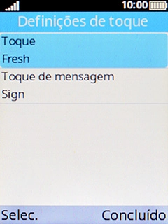 Escolha Toque.