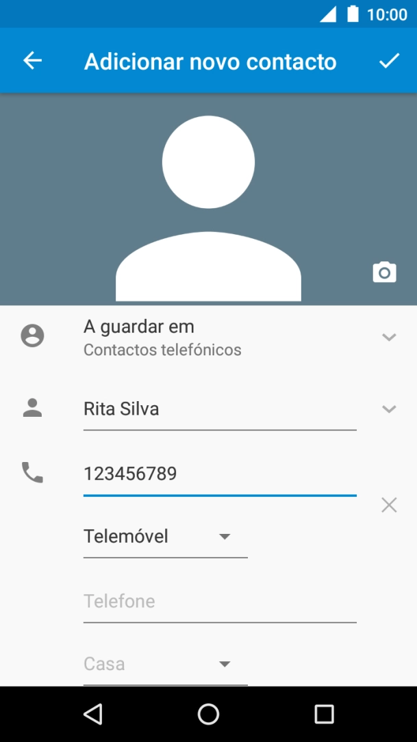 Prima o ícone para guardar.