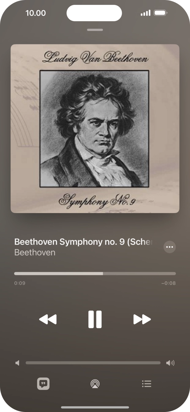 Prima a seta para a direita para ir para o ficheiro de música seguinte.
