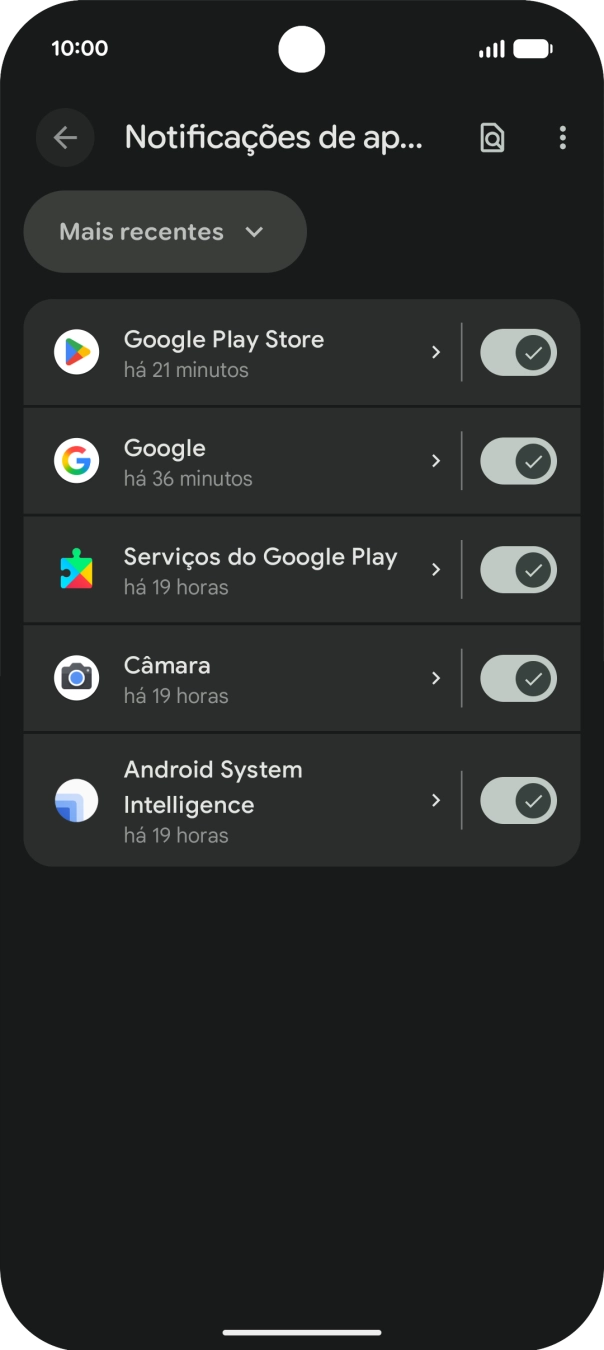 Prima a lista suspensa.