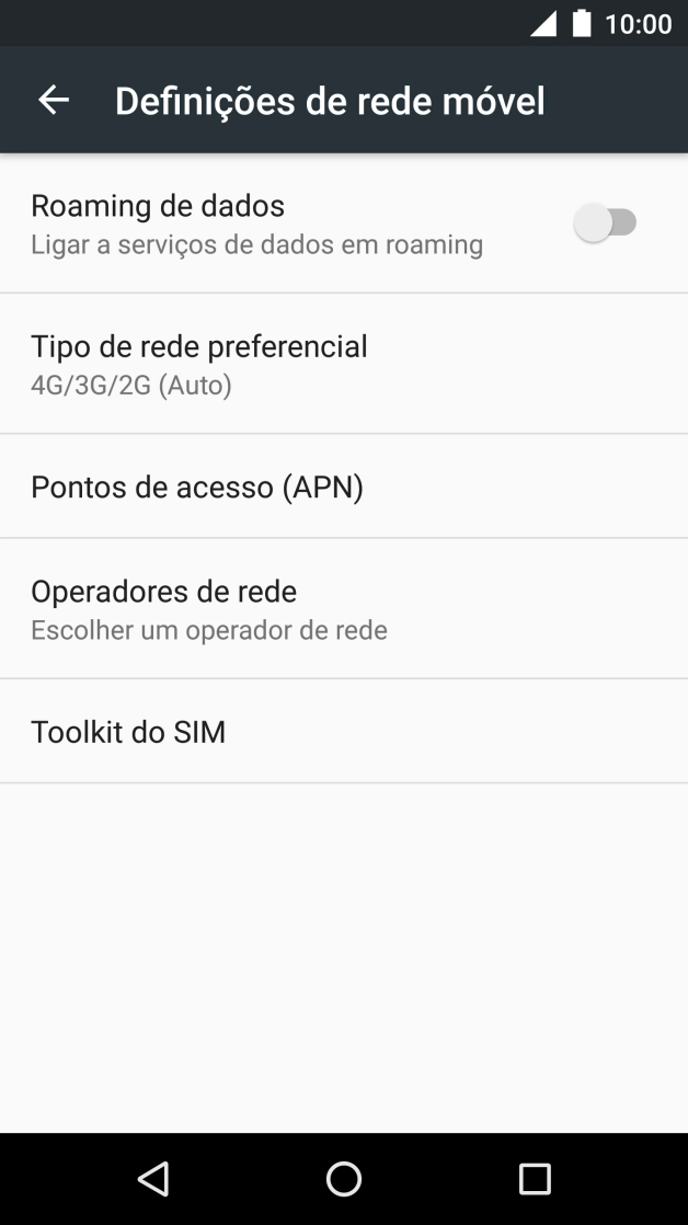 Prima Tipo de rede preferencial.