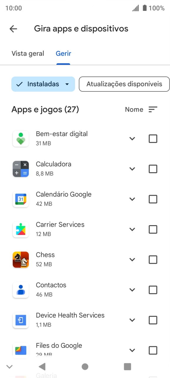 Prima a app pretendida.