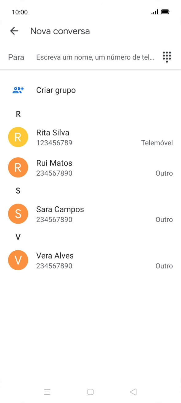 Prima o campo junto a 