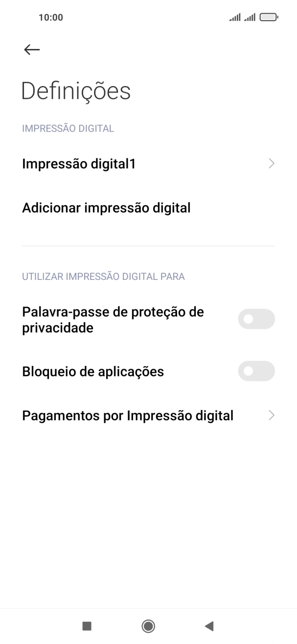 Prima os indicadores junto às definições pretendidas para as ativar ou desativar.