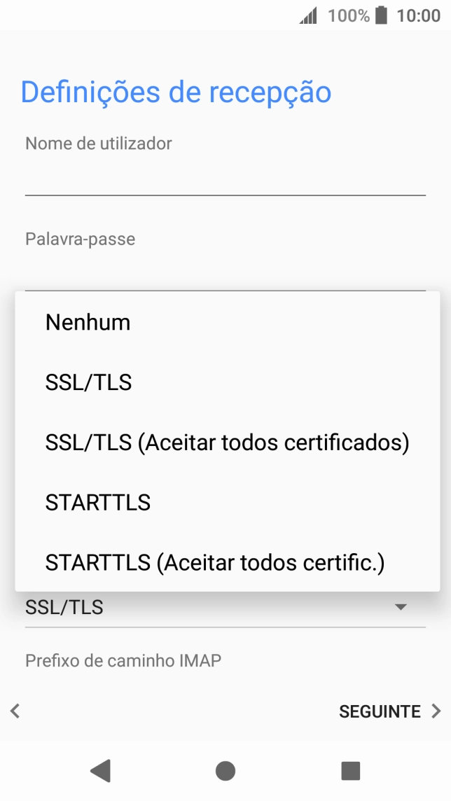 Prima Nenhum para desativar a função.