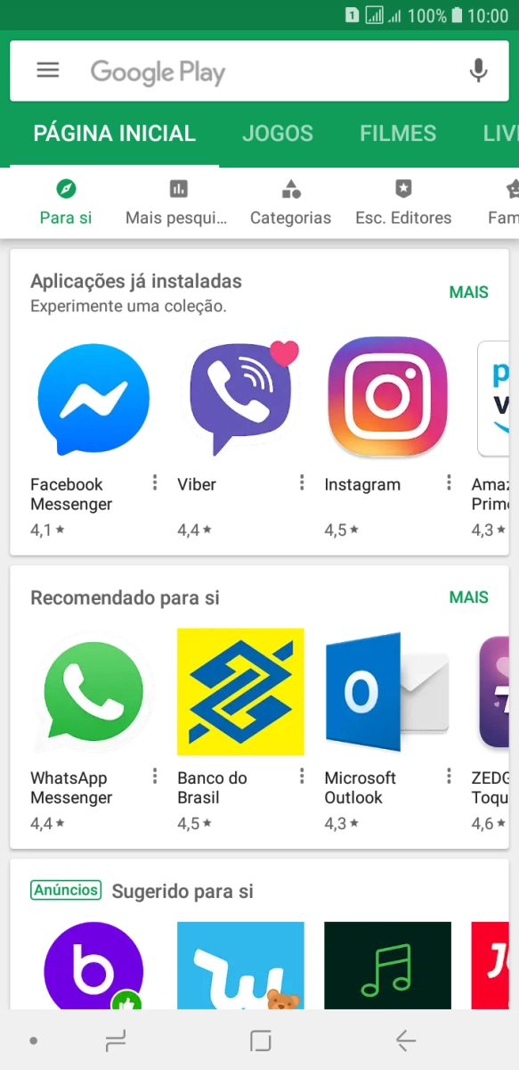 Prima a caixa de pesquisa.